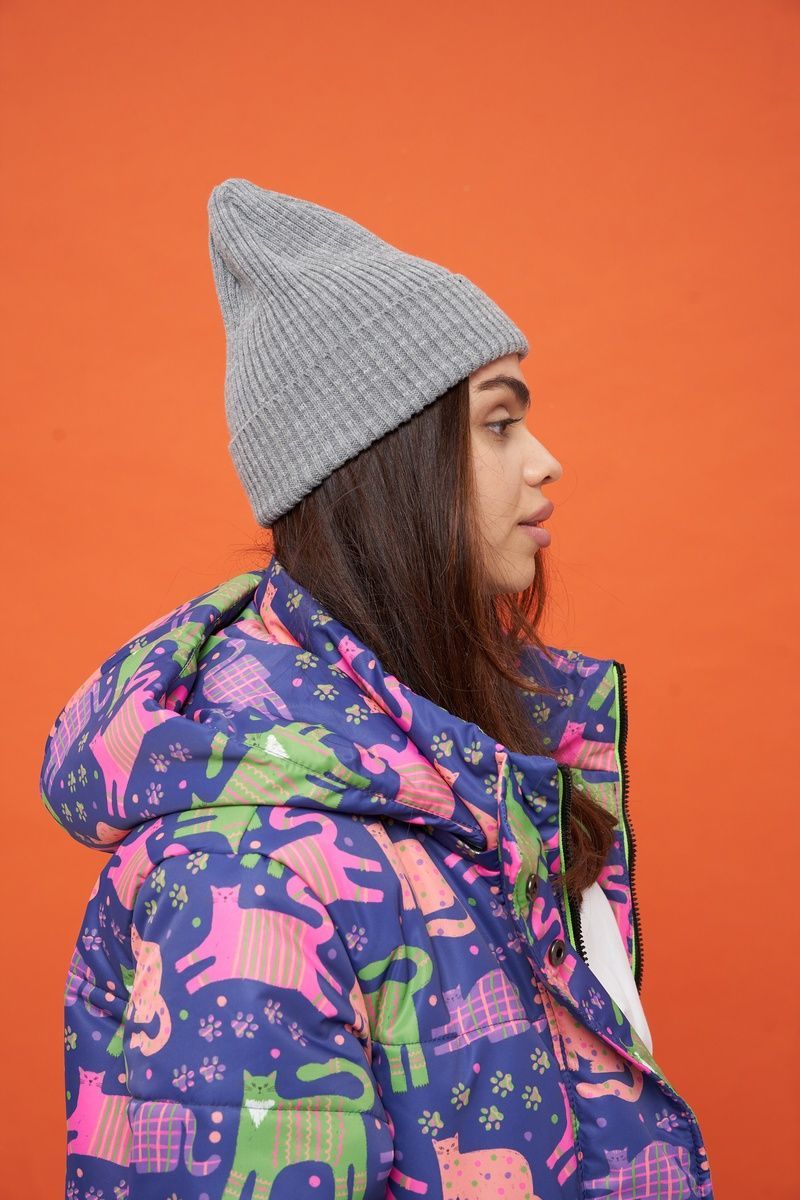 Women's grey cotton hat