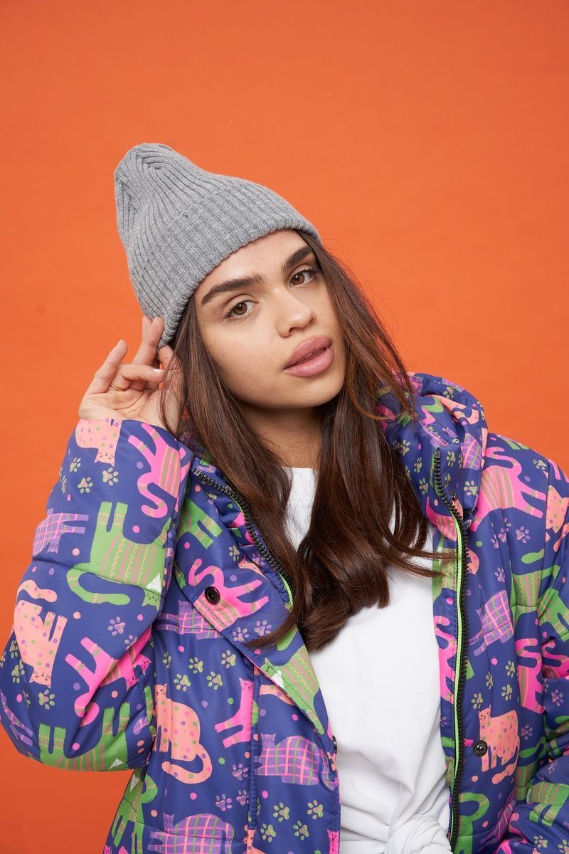 Women's grey cotton hat