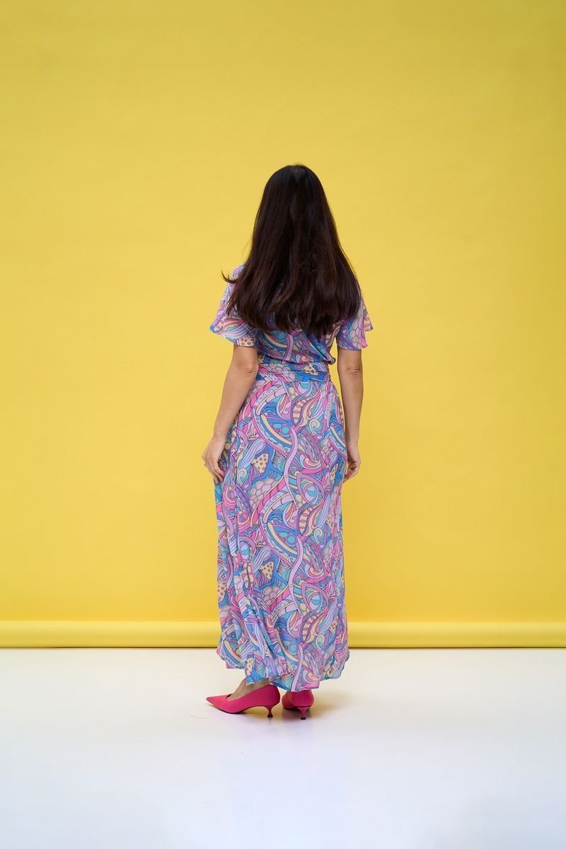 Viscose maxi dress "Abstract"