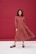 Women's red cotton midi dress with a 'Christmas Ornaments' print