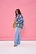 Women's lightweight blue jacket with a 'Birds' print