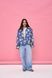Women's lightweight blue jacket with a 'Birds' print