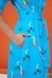 Bawełniana sukienka midi błękitna z nadrukiem &bdquo;Zające na rowerze&rdquo;