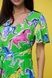 Viscose maxi dress in green with "Colorful Horses" print