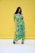 Viscose maxi dress in green with "Colorful Horses" print