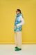 Women's insulated blue vest with a 'Sunflowers' print