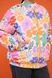 Women's Milk White Bomber Jacket with Bird and Floral Print