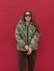 Women's Round Jacket Green with Dog Print