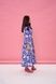 Women's blue cotton midi dress with a 'Pomegranates' print