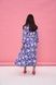 Women's blue cotton midi dress with a 'Pomegranates' print