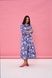 Women's blue cotton midi dress with a 'Pomegranates' print