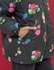 Women's Round Jacket Black with Floral Print