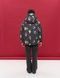 Women's Round Jacket Black with Floral Print