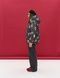 Women's Round Jacket Black with Floral Print