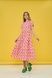 Women's pink cotton midi dress with a 'Cherries' print