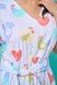 Women's light blue cotton midi dress with a 'Hens' print