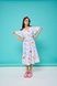 Women's light blue cotton midi dress with a 'Hens' print