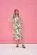 Women's white cotton midi dress with a 'Tropical Flowers' print