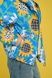 Women's oversized blue windbreaker with a 'Sunflowers' print