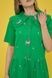 Women's green cotton midi dress with a 'Lilac Horses' print