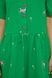 Women's green cotton midi dress with a 'Lilac Horses' print