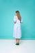 Women's light blue cotton midi dress with a 'Sheep' print