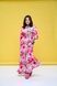 Viscose maxi dress in pink with "Poppies" print