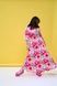 Viscose maxi dress in pink with "Poppies" print