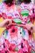 Viscose maxi dress in pink with "Poppies" print